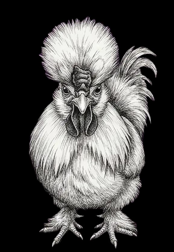 Señor Posha, a premium Silkie rooster, the Posha Club patriarch